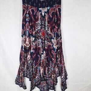 bila elastic waist beveled paisly skirt size large